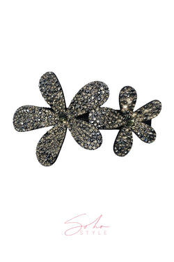 Two Flower crystal barrette Soho Style