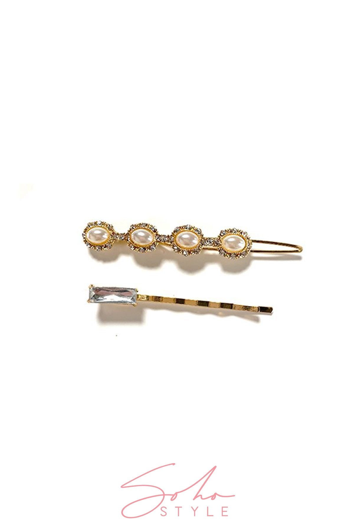 Art Deco Pearls & Crystal Bobby Pin Duo Bobby Pins 2020