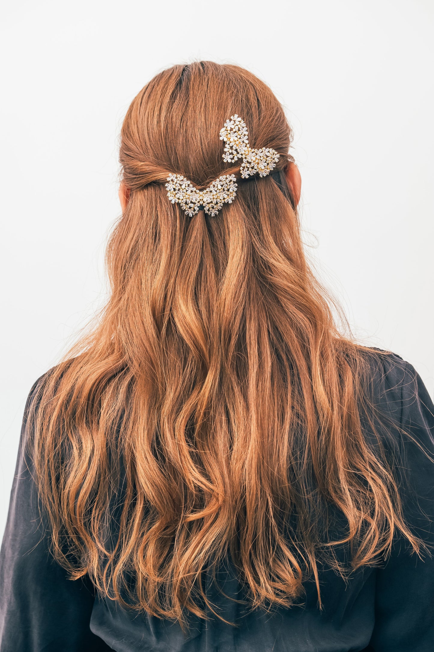 Butterfly Rhinestone Hair Barrette Barrette Soho Style