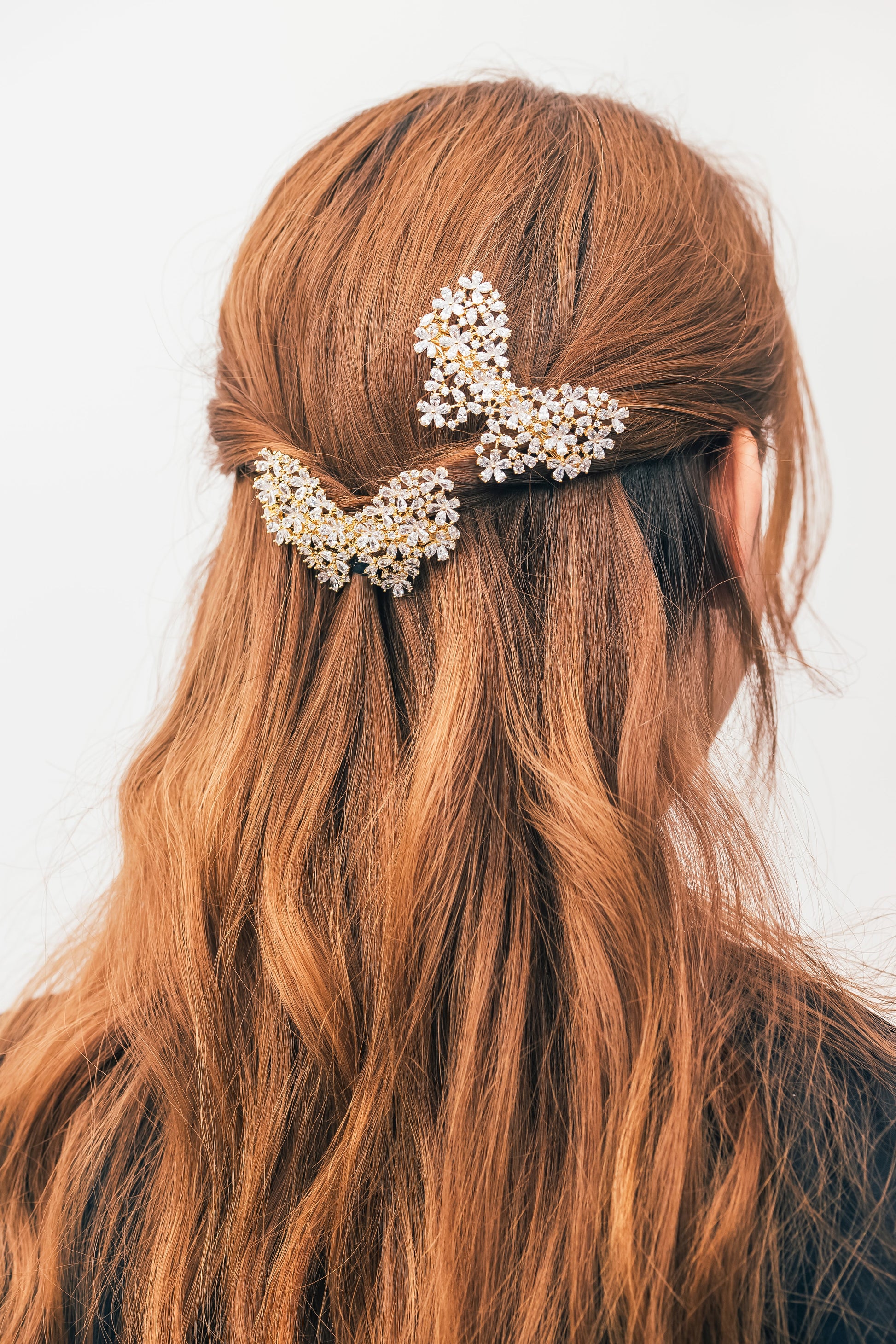Butterfly Rhinestone Hair Barrette Barrette Soho Style