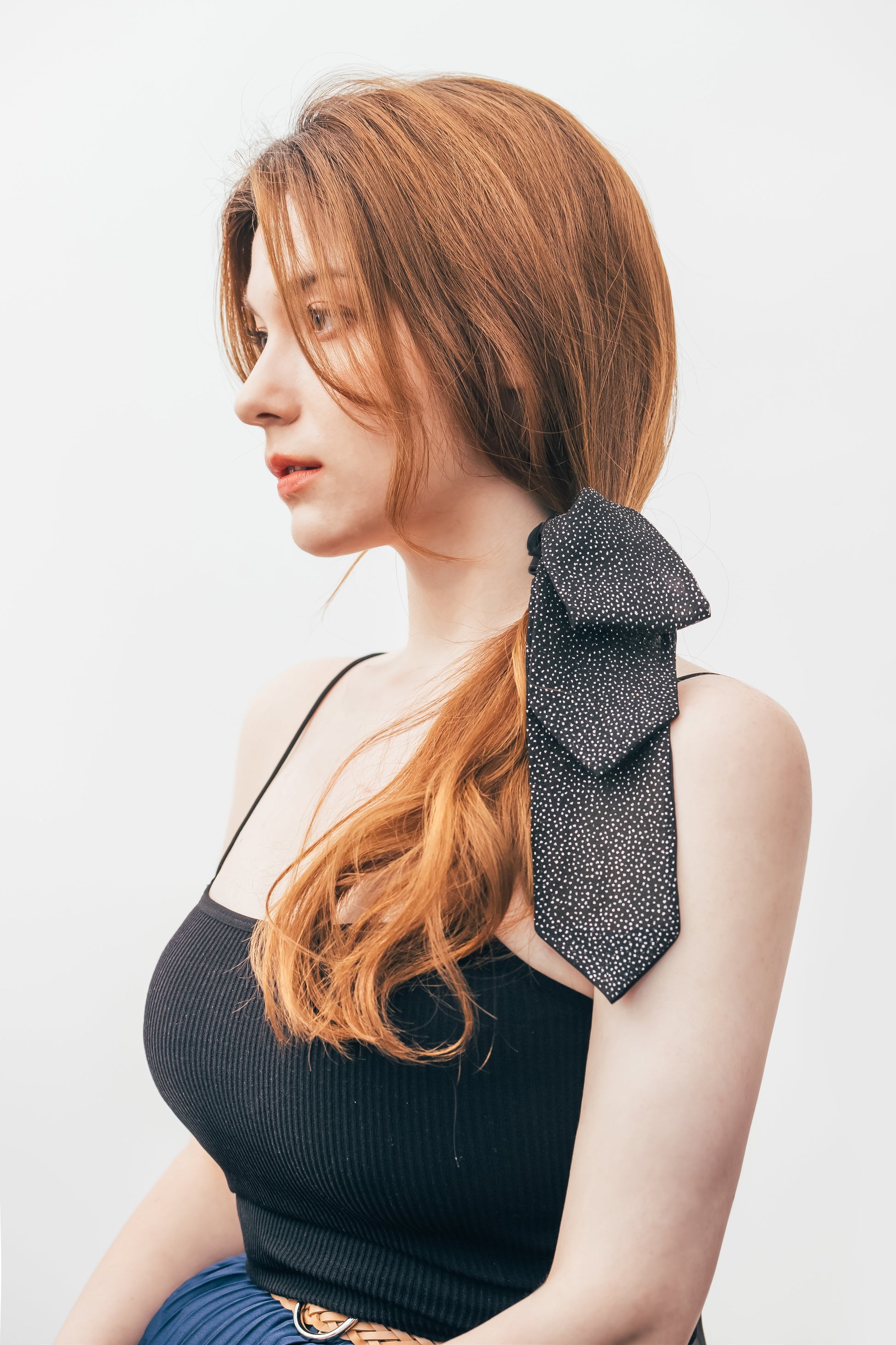 Traditional Korean Style Milky Way Ribbon Ponytail Holder Ponytail Holder Soho Style