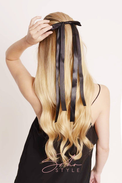 Chiffon Wire-Bow Ponytail Holder and Ribbon Barrette Set Hair Accessorie Soho Style
