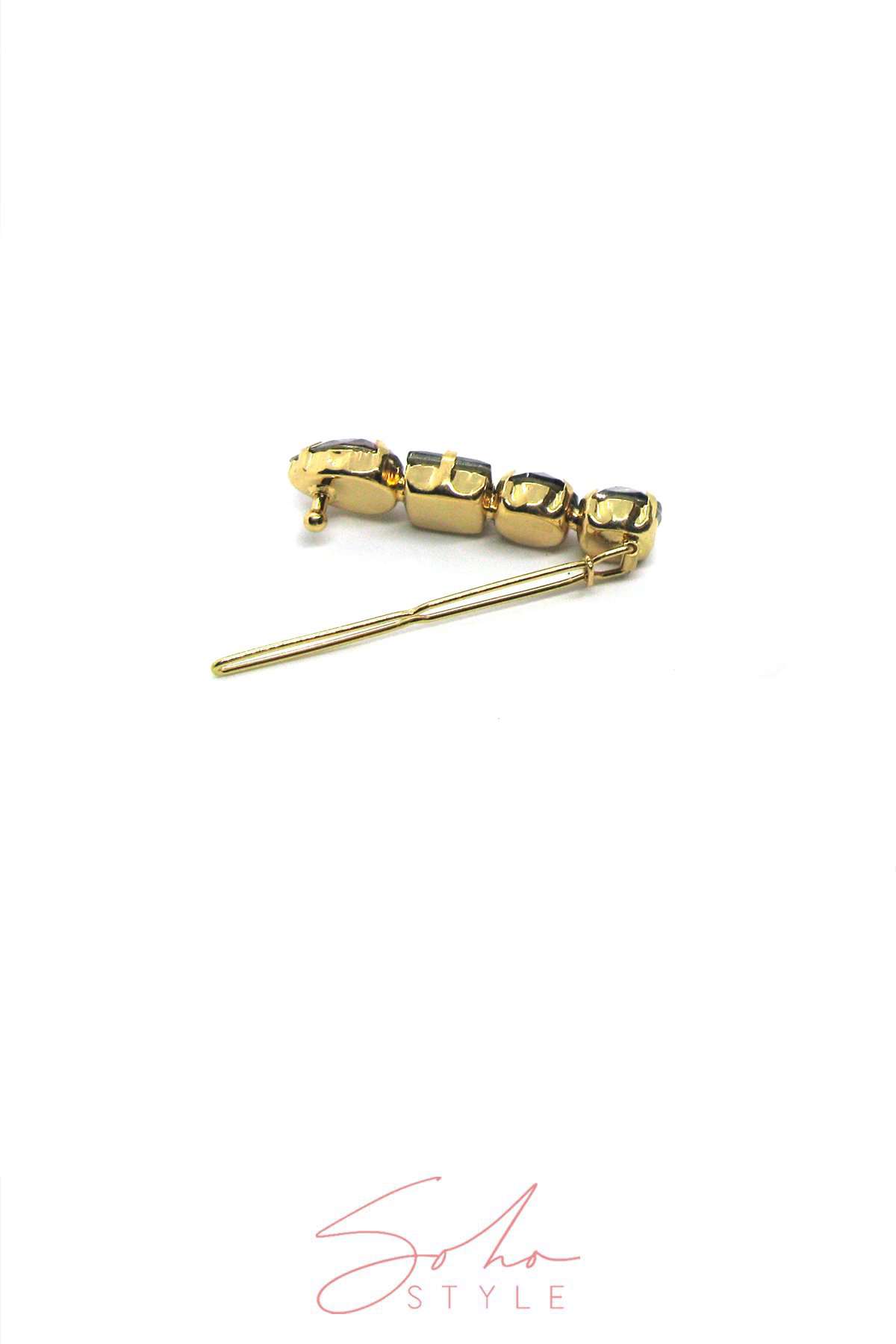 Multi-Colored 4-Stone Hair Bejeweled Barrettes – Soho Style