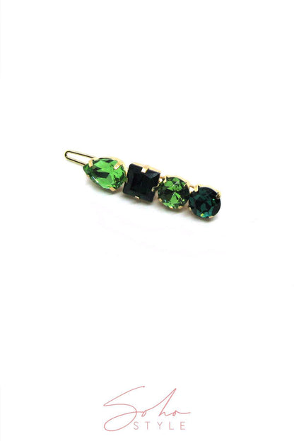 Multi-Colored 4-Stone Hair Bejeweled Barrettes Barrette 2020