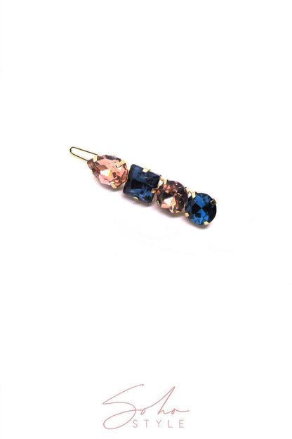 Multi-Colored 4-Stone Hair Bejeweled Barrettes Barrette 2020