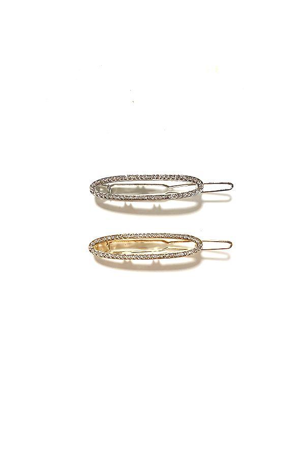 Oval Rhinestone Barrette Barrette Soho Style