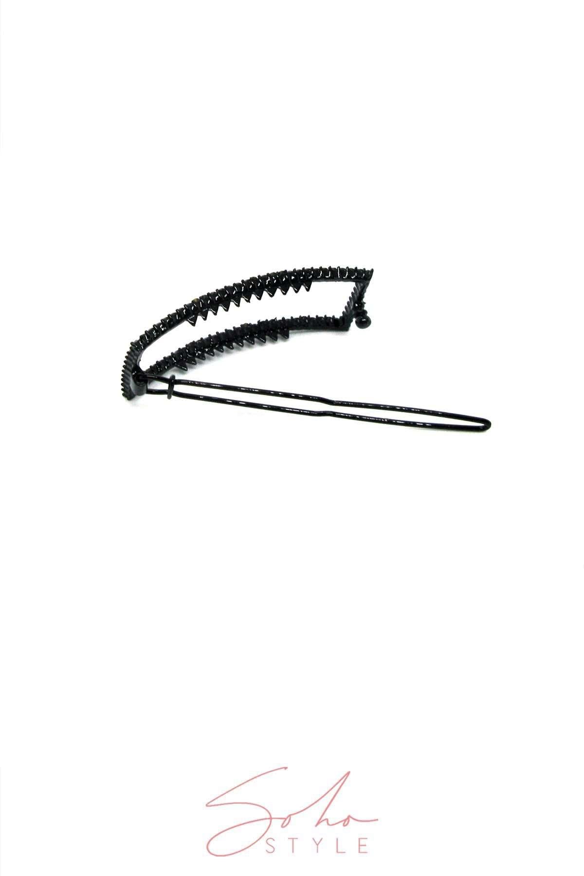 Serrated Metal Square Barrette Barrette Soho Style