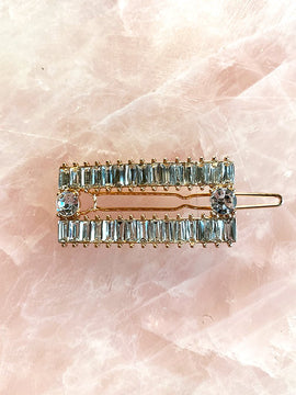 Emerald Cut Rhinestones Barrette