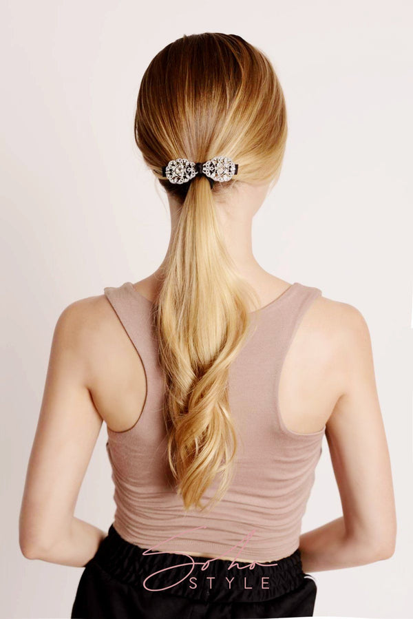 Crystal Statement Bobby Pin & CRYSTAL BOW BARRETTE Set Hair Accessorie Soho Style