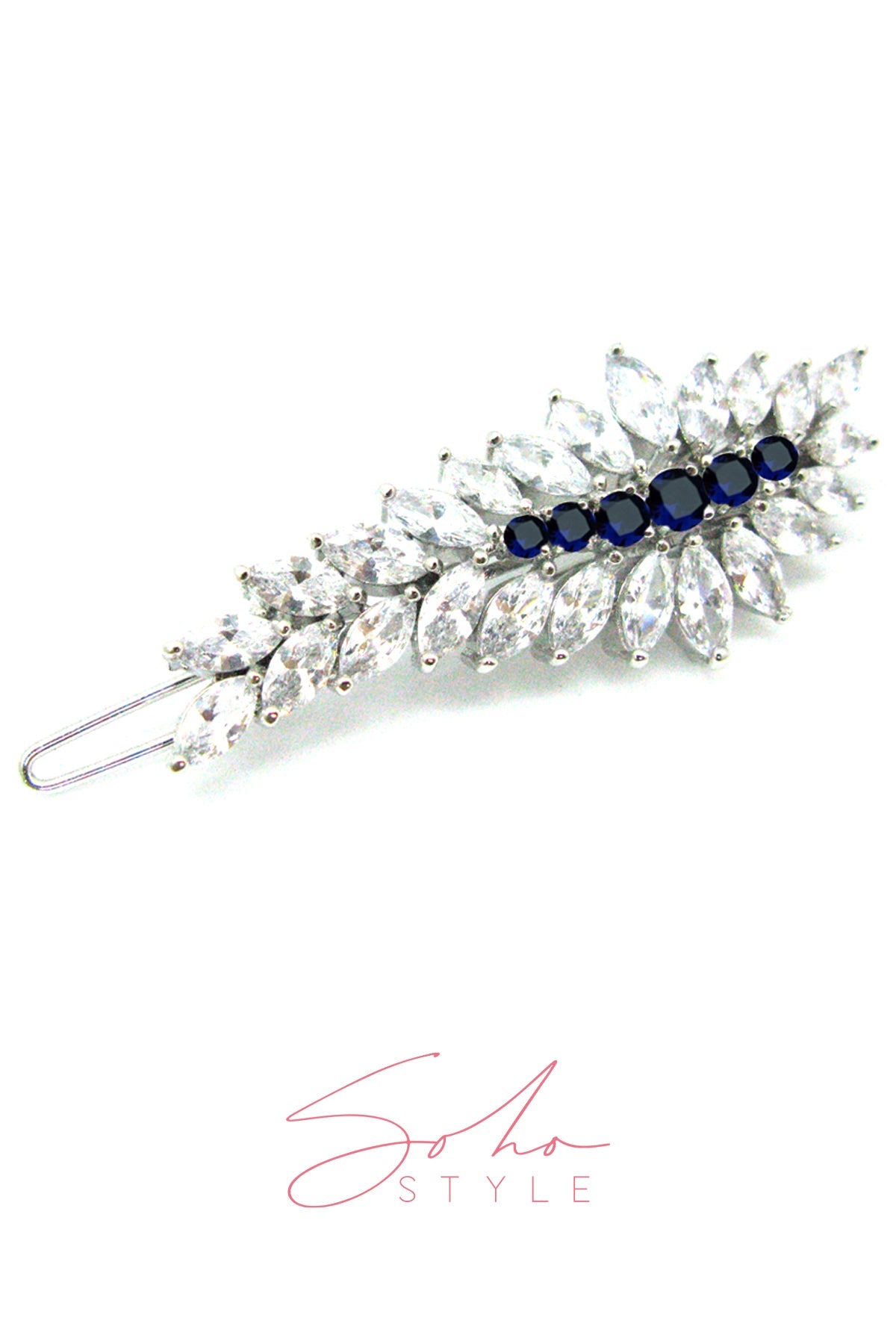 blue seaweed rhinestone hair Barrette Soho Style