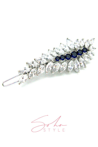 blue seaweed rhinestone hair Barrette Soho Style