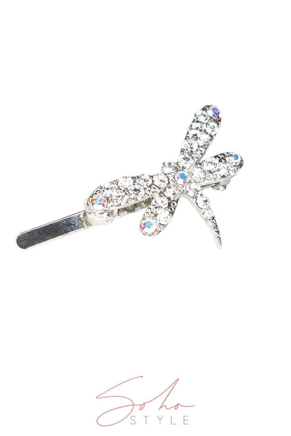 Dragonfly Rhinestone Hair Barrettes Barrette Soho Style