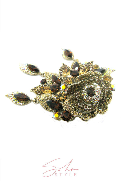 Rosaline Teardrop Crystal Barrette Barrette Soho Style