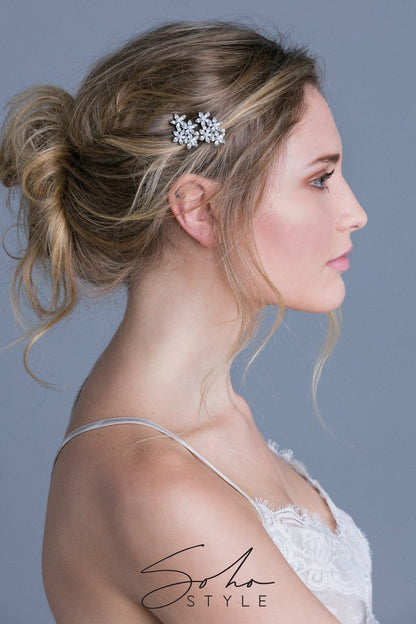 Royal Pearl Floral Magnetic Barrette Barrette Soho Style