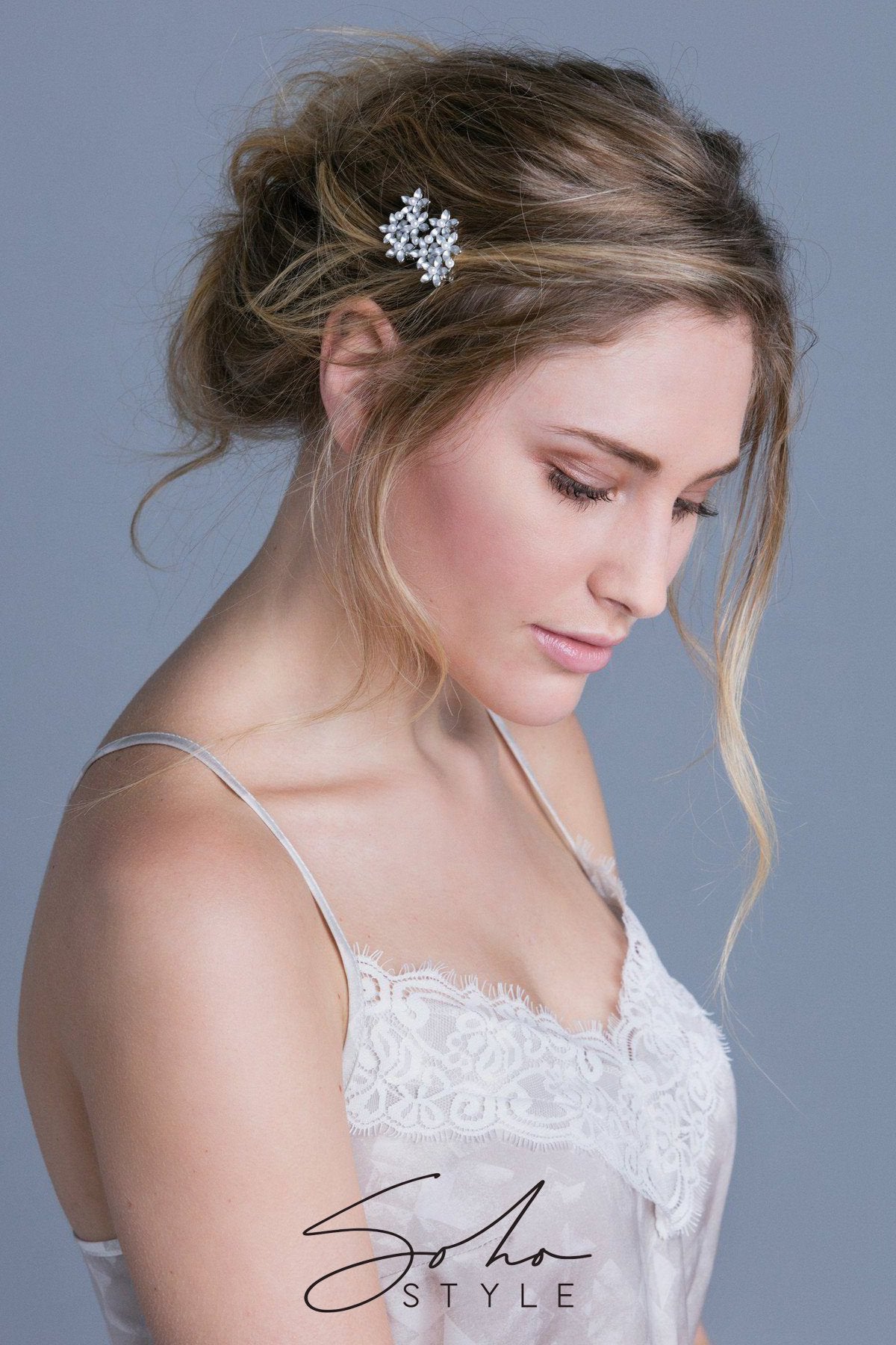 Royal Pearl Floral Magnetic Barrette Barrette Soho Style