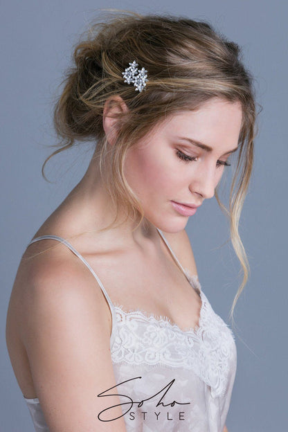 Royal Pearl Floral Magnetic Barrette Barrette Soho Style