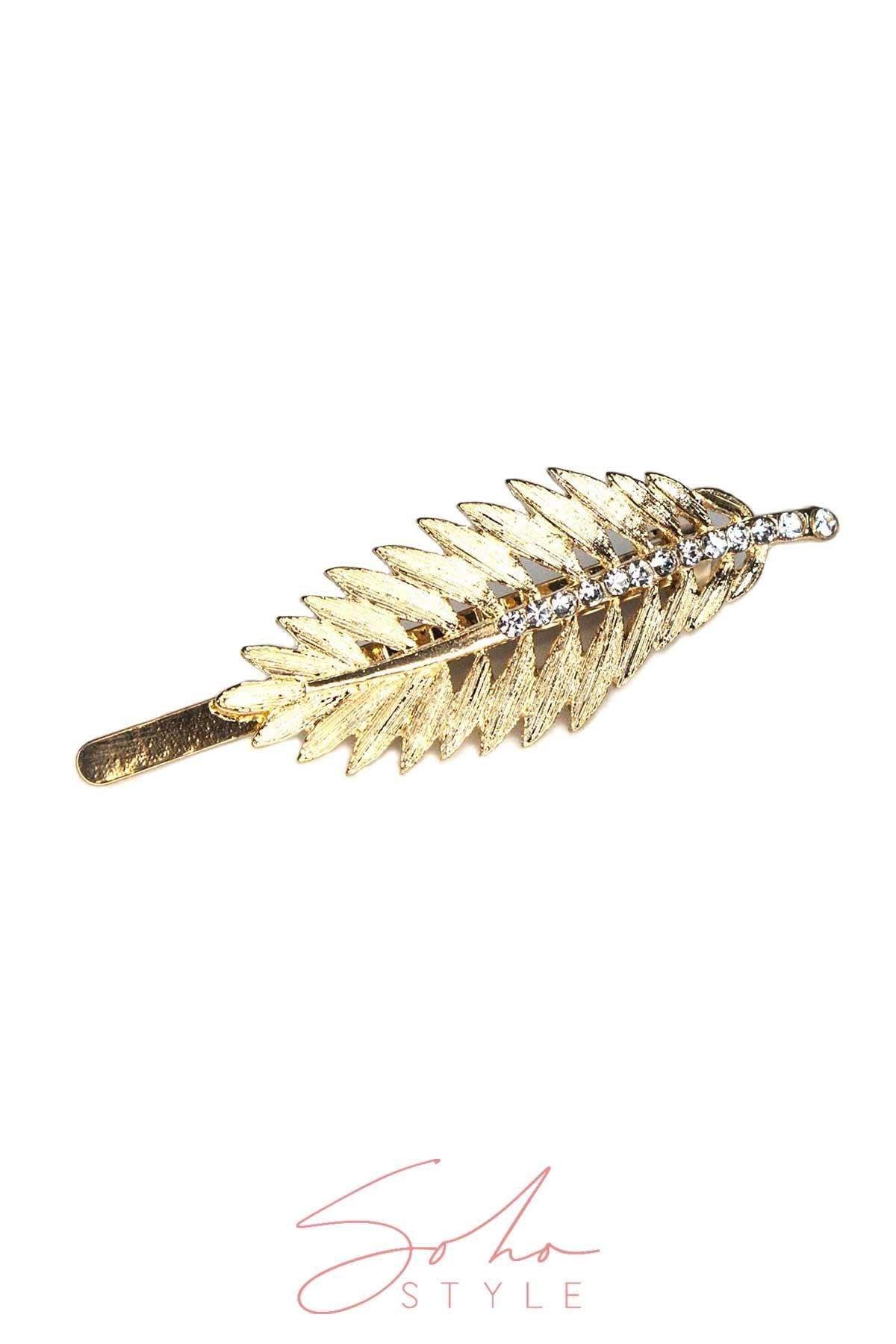 Metal leaf hair barrette Barrette Soho Style