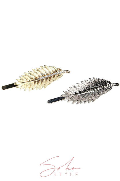Metal leaf hair barrette Barrette Soho Style