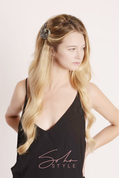 Crystal Peacock Statement Barrette Barrette 2020