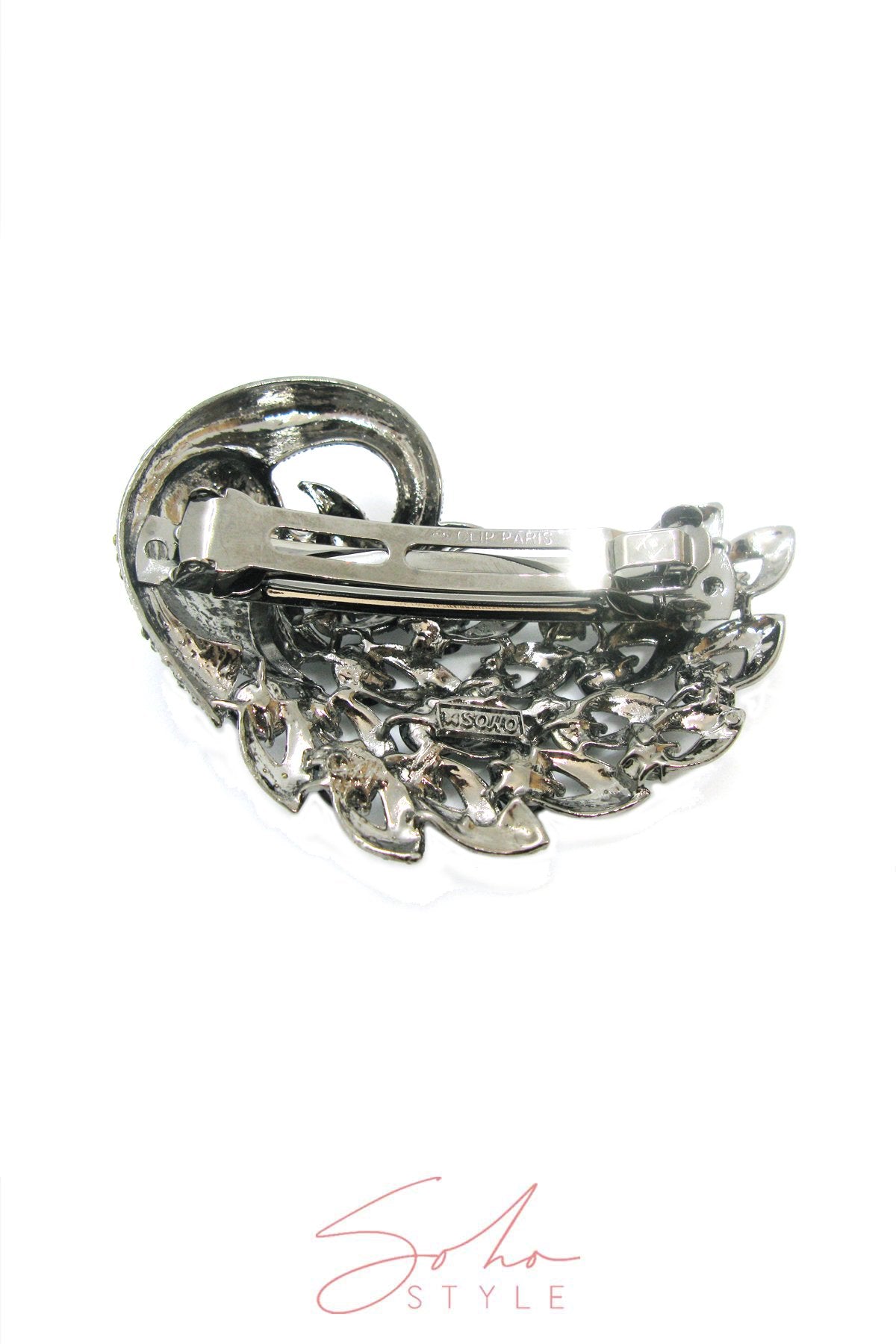 Crystal Peacock Statement Barrette Barrette 2020