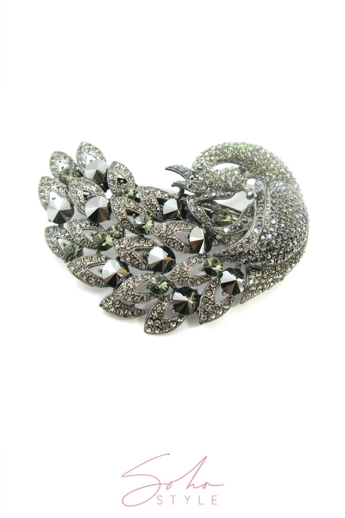 Crystal Peacock Statement Barrette Barrette 2020