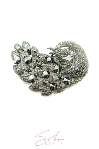 Crystal Peacock Statement Barrette Barrette 2020