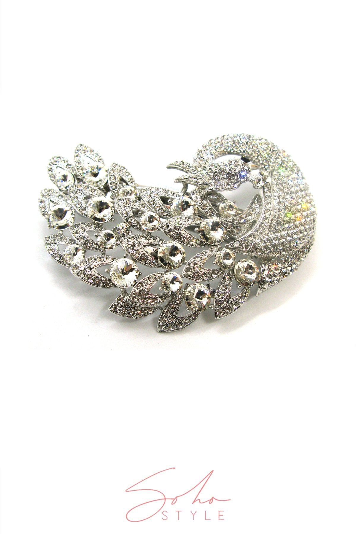 Crystal Peacock Statement Barrette Barrette 2020