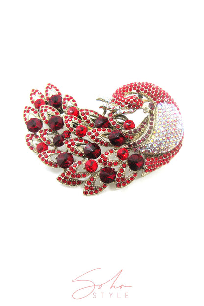 Crystal Peacock Statement Barrette Barrette 2020