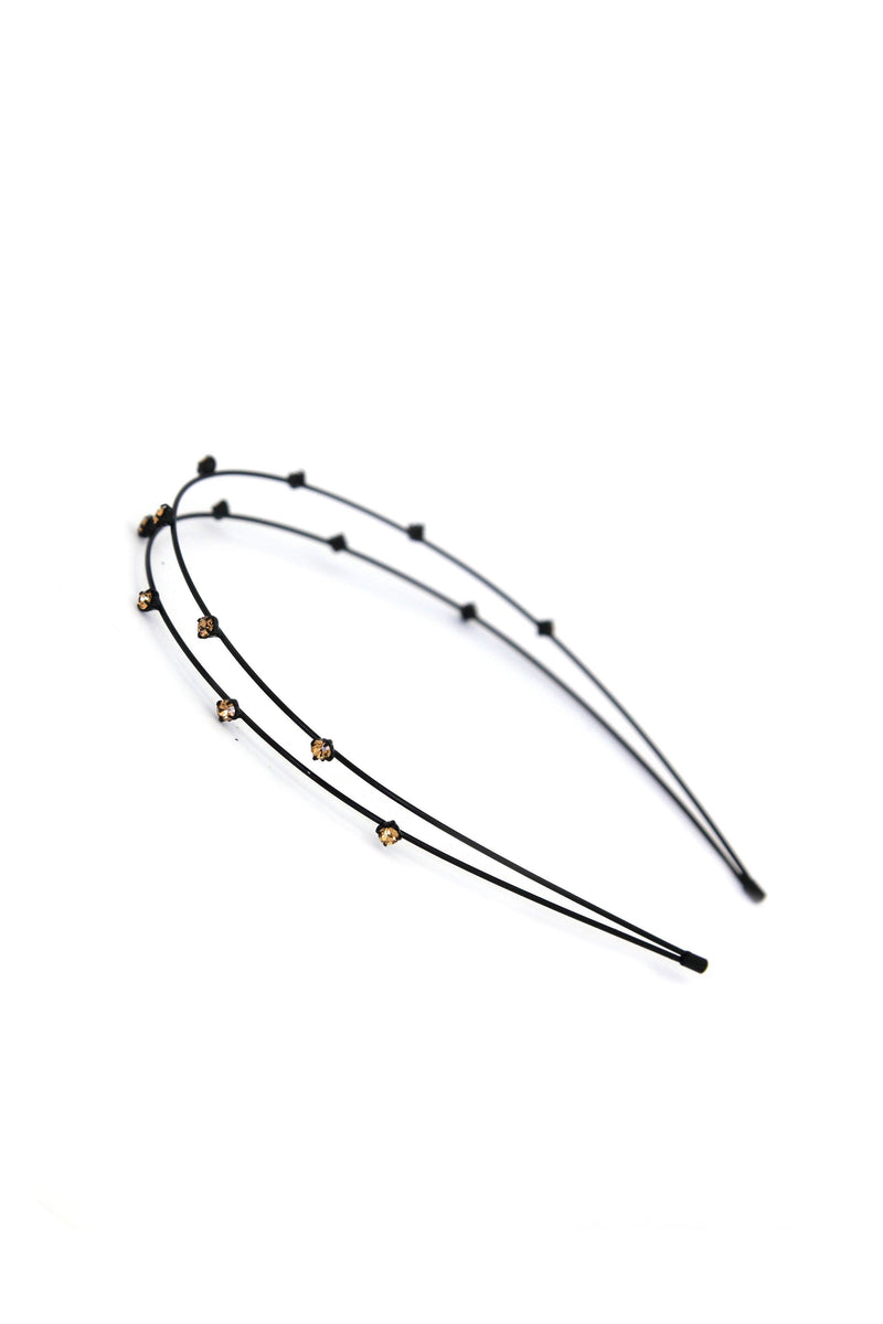 Black Wire Headband with Rhinestones Headband Soho Style
