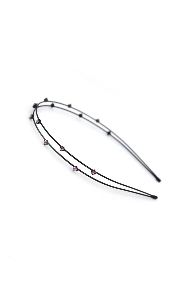 Black Wire Headband with Rhinestones Headband Soho Style