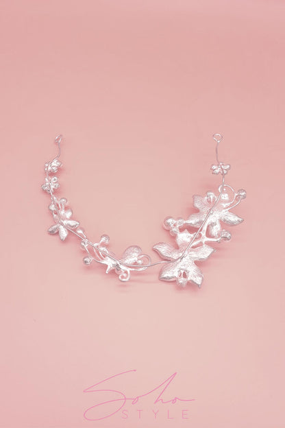 Diamond Petals and Pearl Pistils Hair Crown Wedding Sale