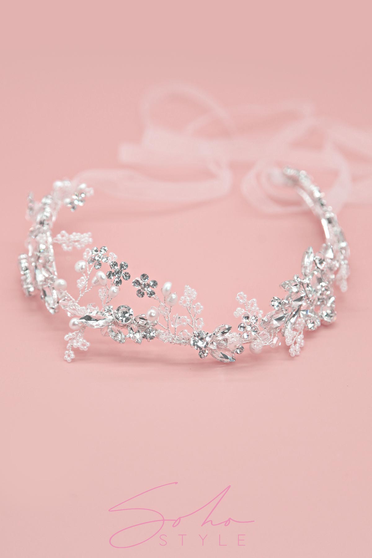 BELLA CRYSTAL HEAD HAIR CROWN Wedding Sale