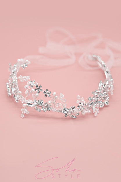 BELLA CRYSTAL HEAD HAIR CROWN Wedding Sale