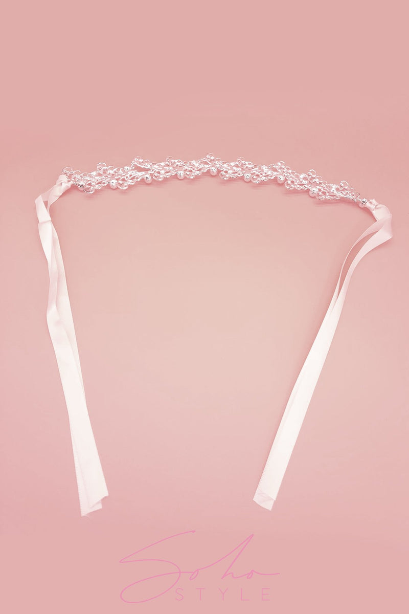 Pearls on a Silver Vine Headband Wedding Sale