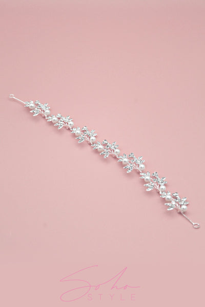 Silver Sassafras and Pearls Headband