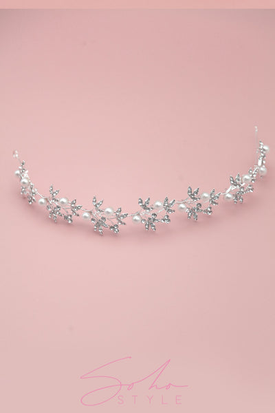 Silver Sassafras and Pearls Headband