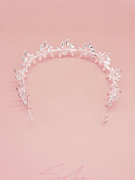 Gold Branches Adorned with Crystal Flowers Hair Headband