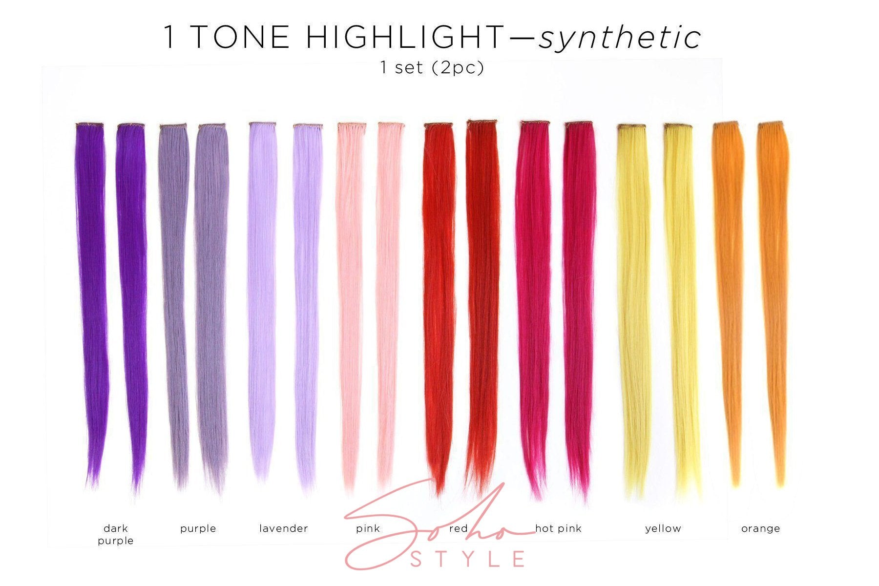 Highlight Color Clip Extensions Set Hair Extension Soho Style