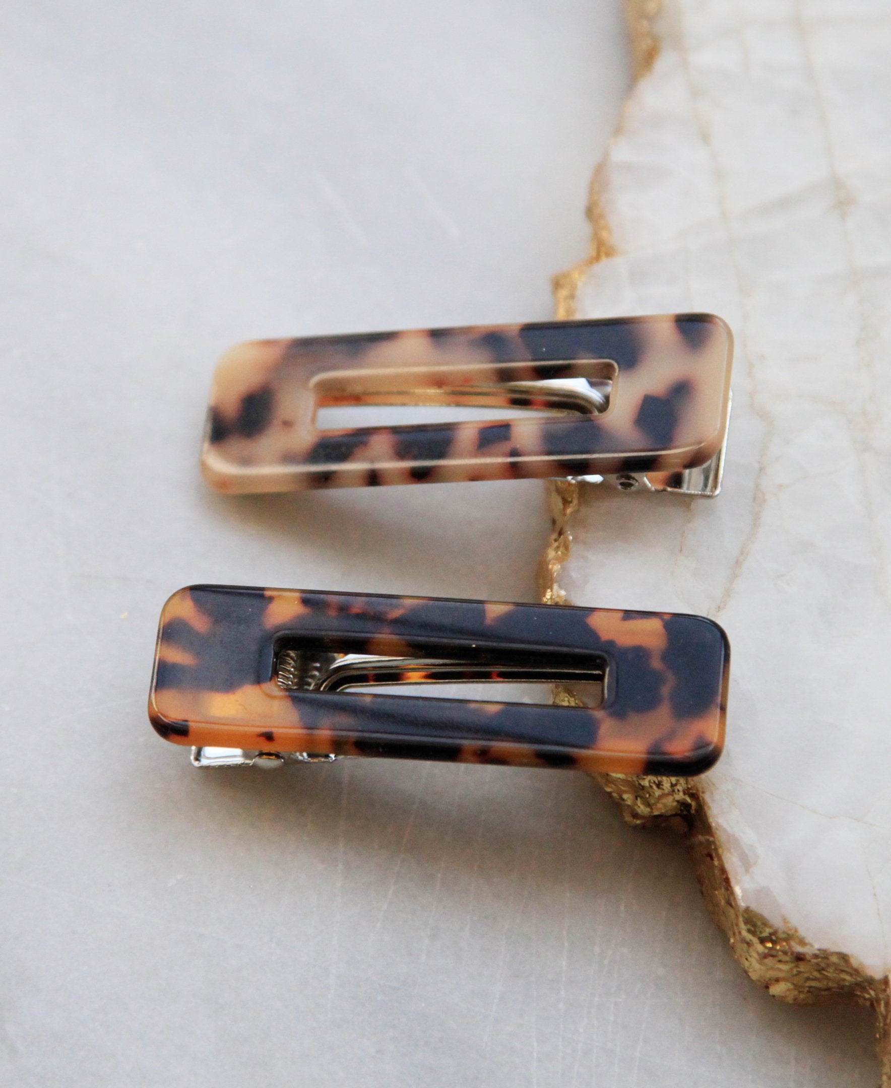 Tortoise Shell Rectangular Hair Clip Sets 2019
