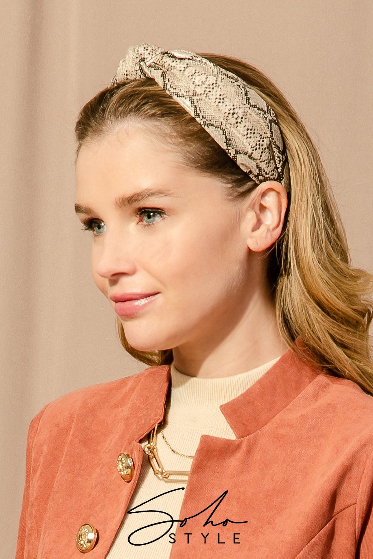 Faux Snakeskin Headband Headband Soho Style