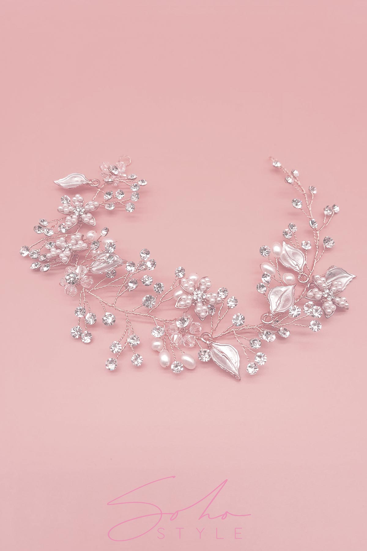 Crystalized Olive Branch Hair Crown Wedding Sale