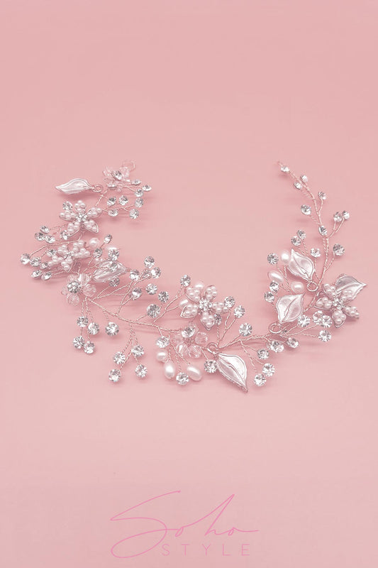 Crystalized Olive Branch Hair Crown Wedding Sale