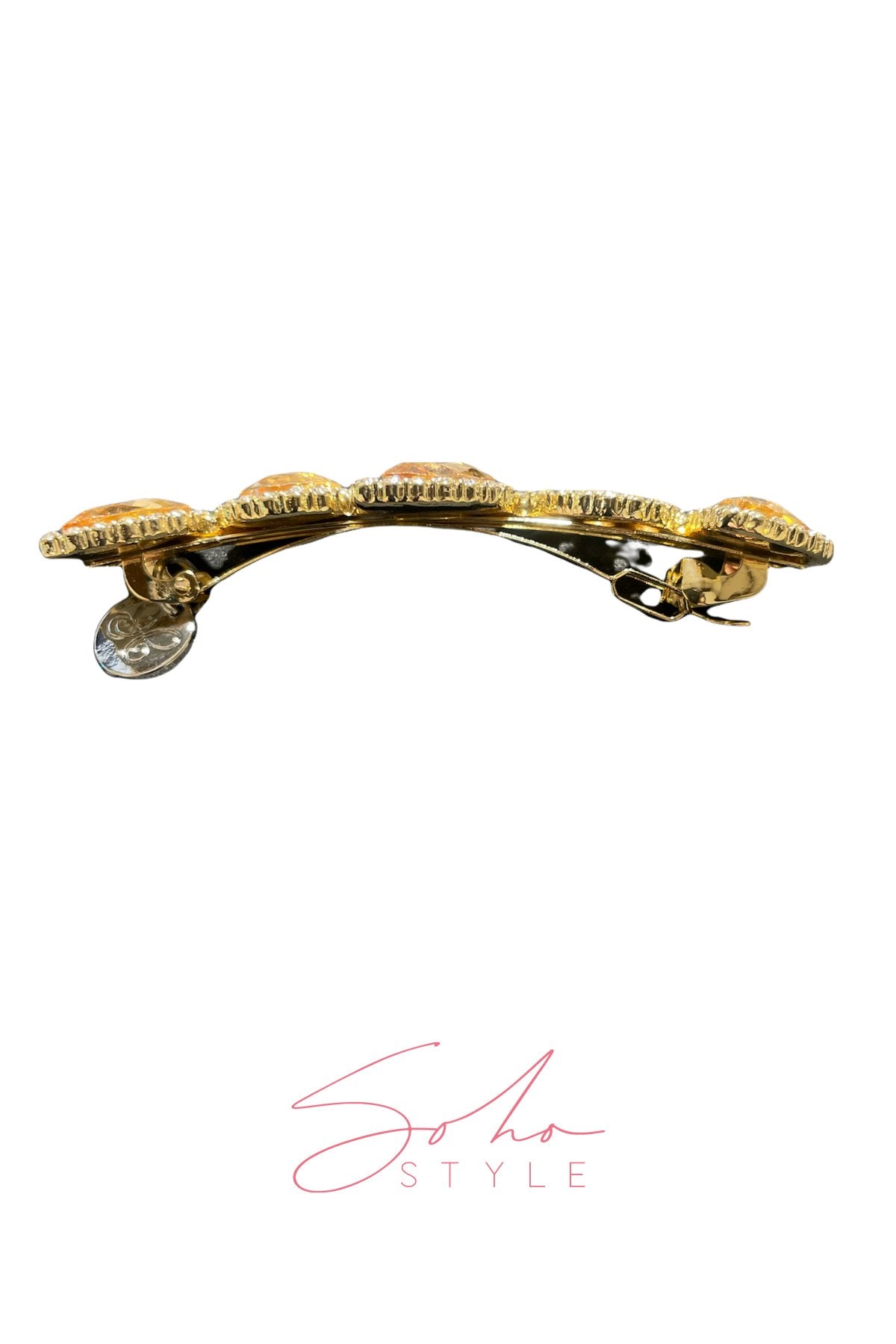 Almond Ruby Pearl Rhinestone Barrette Barrette Soho Style