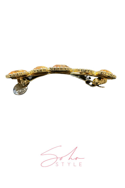 Almond Ruby Pearl Rhinestone Barrette Barrette Soho Style
