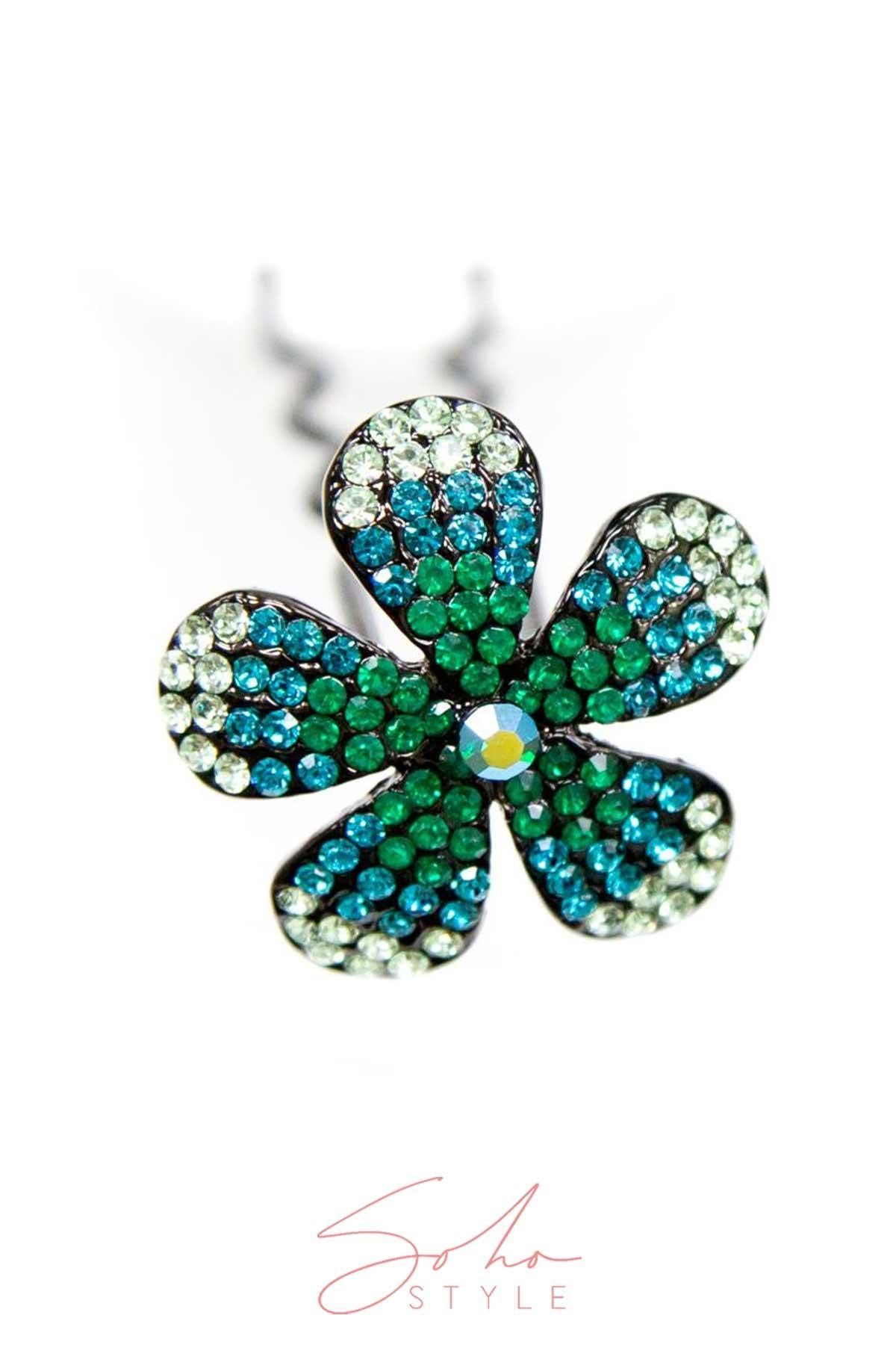 Ombre Crystal Flower Hair Stick Stick Soho Style