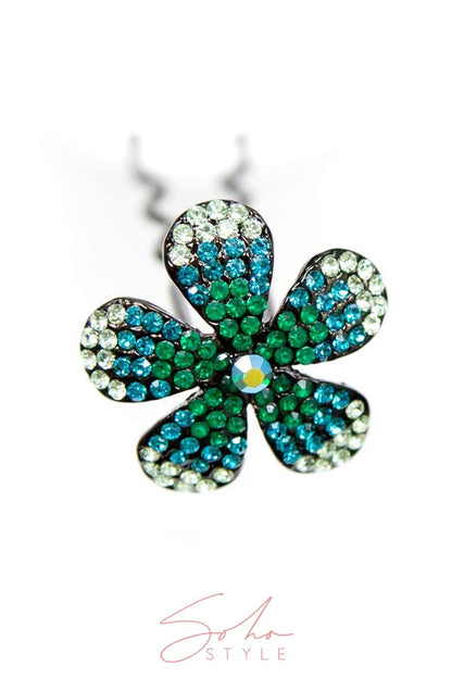 Ombre Crystal Flower Hair Stick Stick Soho Style
