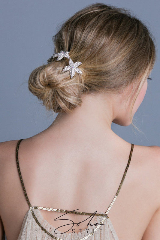 Crystal Starfish Hair Stick Stick Soho Style