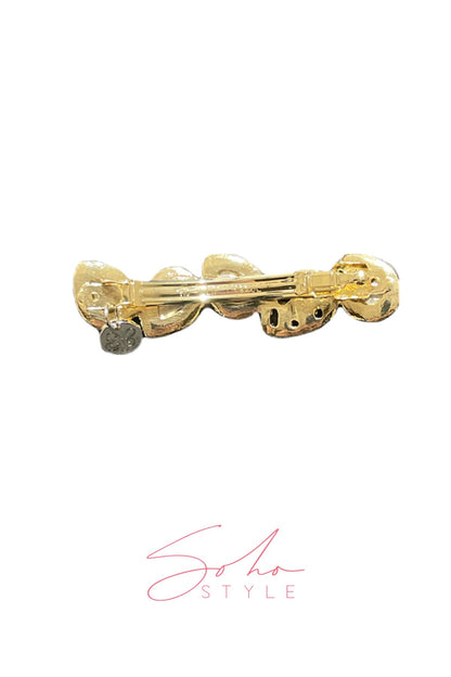 Almond Ruby Pearl Rhinestone Barrette Barrette Soho Style