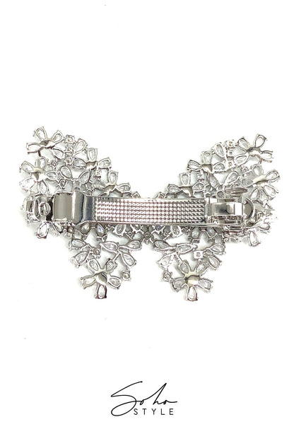 Butterfly Rhinestone Hair Barrette Barrette Soho Style