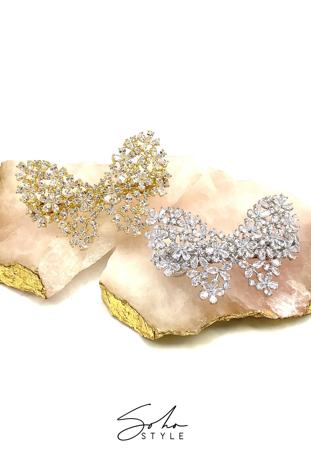 Butterfly Rhinestone Hair Barrette Barrette Soho Style